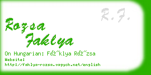 rozsa faklya business card